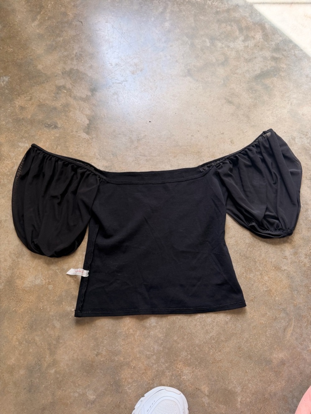 Intimately by Free People - Off-Shoulder Black Top with Puff Sleeves - XS - Picture 6 of 9